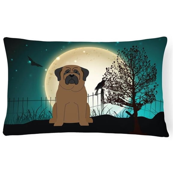 Halloween Scary Bullmastiff Canvas Fabric Decorative Pillow