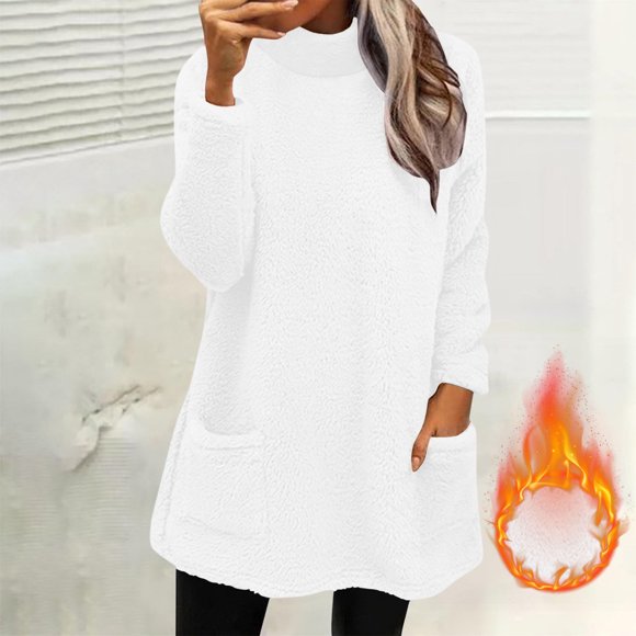 LIaqionyy Women Oversized Sherpa Sweatshirt Hoodie with Pockets Fuzzy Fleece Sweatshirts Loungewear Coats