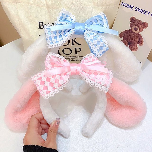 diademas bonitas y difusas para el cabello de niñas, diademas Lolita hechas a mano