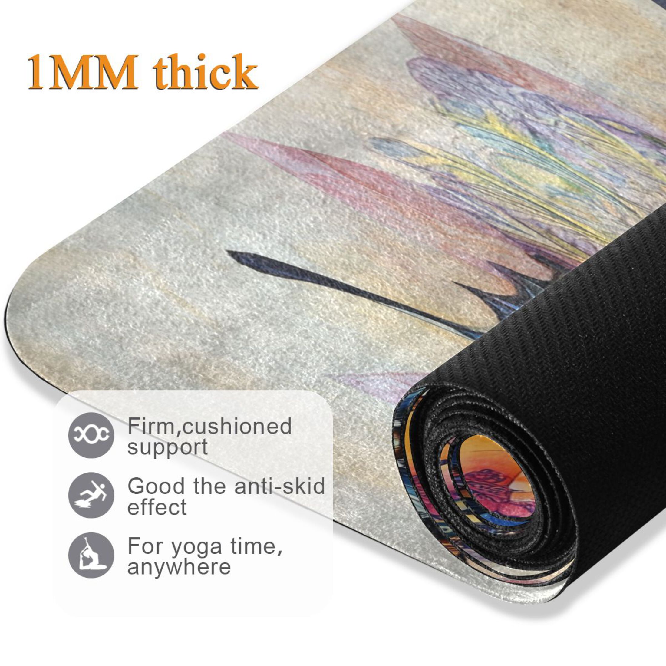 BZSMCE Yoga Mat Women Mandala Butterfly Fitness Mat