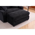 thumbnail image 5 of 55" Oversized Chaise Lounge Chair with Adjustable Ottoman, Modern Corduroy Sleeper Sofa for Living Room, Thick Cushion & Armrests, Sturdy Support, Black, 5 of 7
