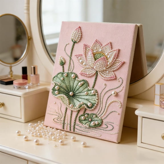 DIY Diamond Pearl Painting Kit for Adults, Beginner Friendly Pearl Craft Kits, Diamonds Dots Beads Canvas Art for Wall Decor, Home Decor Housewarming Gift