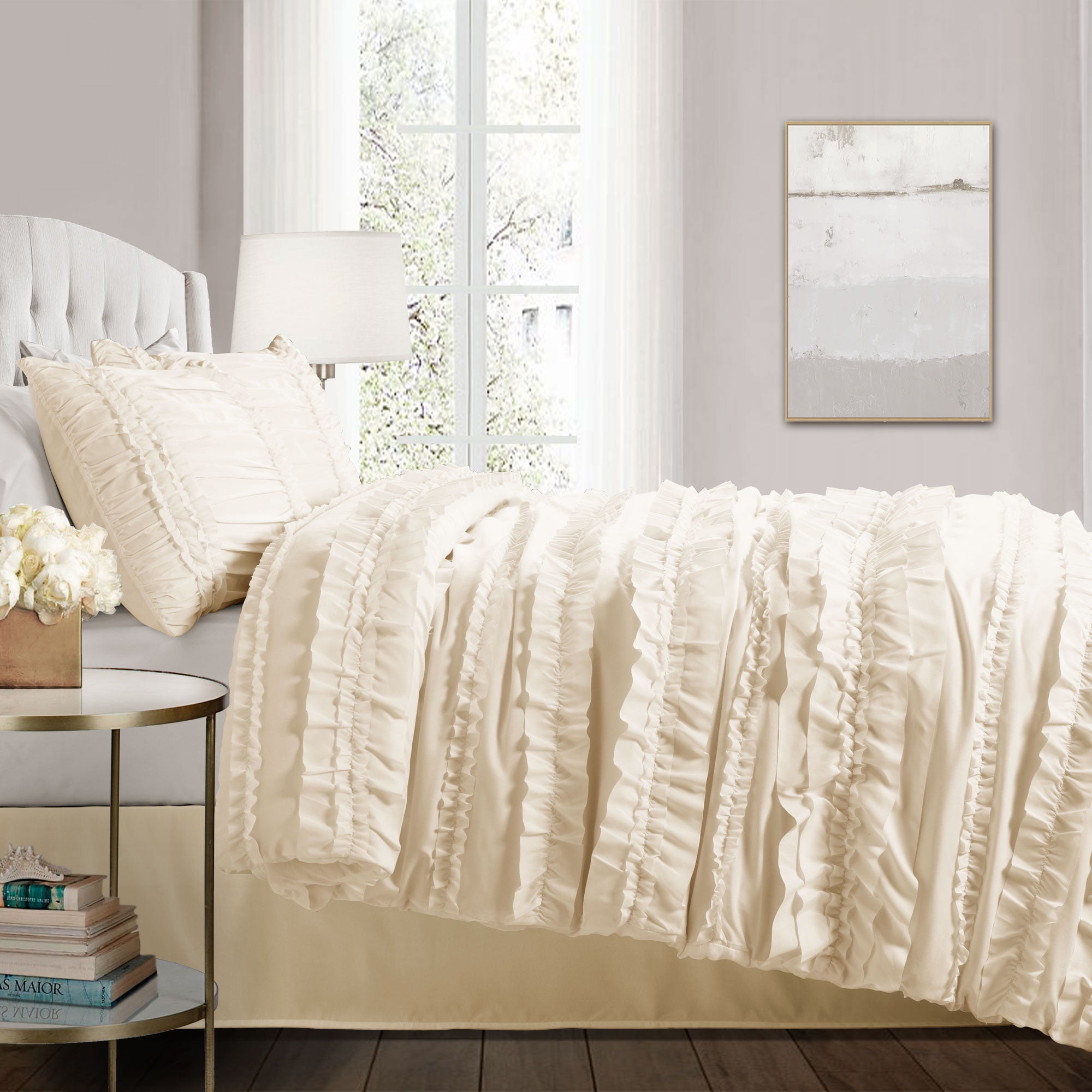 Lush Decor Belle Comforter Ivory 4pc Set Queen Walmart Com