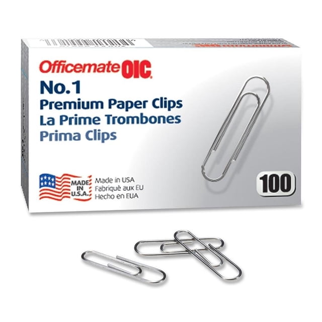Clips para papel Officemate OIC99916 de acero, paquete de 100