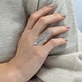 thumbnail image 4 of Silverly Women's 925 Sterling Silver 42 mm Open Filigree Honeycomb Pattern Long Curved Ring, 4 of 5