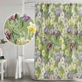 thumbnail image 4 of Green Botanical Shower Curtain Set - Standard 72" x 72" Washable Bathtub Curtain with 12 Hooks, Spring Floral Summer Botanical Rustic Waterproof Fabric Shower Curtains for Bathroom/Bathtub Décor, 4 of 6