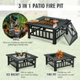 thumbnail image 6 of Gymax 32'' 3 in 1 Outdoor Square Fire Pit Table W/ BBQ Grill Rain Cover for Camping, 6 of 10