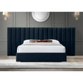 thumbnail image 4 of Pemberly Row Modern Navy Velvet Queen Bed with Chrome Metal Legs, 4 of 11