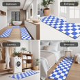 thumbnail image 5 of Blue and White Checkered Pattern Kitchen Rugs Sets Of 3,Kitchen Runner Rugs Non Skid Washable,Decorative Kitchen Floor Mats for Kitchen,Sink,Laundry,17"x30"+ 17"x47" + 17"x59", 5 of 6
