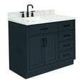 thumbnail image 6 of Ariel Hepburn 43 In. Left Offset Rectangle Sink Vanity With 1.5 In. Carrara White Countertop In Midnight Blue, 6 of 9