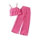 thumbnail image 1 of Odeerbi 6-13 Años Niñas Conjuntos de Verano Camisola de Volantes de Gasa Tops Plisados Pantalones de Pata Ancha Conjunto de Dos Piezas Cintura Elástica Pantalones Conjunto, 1 of 4
