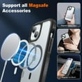 thumbnail image 3 of Magnetic for iPhone 15 Case with 2 Glass Screen Protectors, Compatible with Magsafe, Military-Grade Protection, Hard Protective Cover Shockproof Phone Case for iPhone 15, 6.1 inch, Matte Clear, 3 of 14