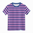 thumbnail image 4 of NIEWTR T-Shirts Classiques à Rayures à Manches Courtes pour Filles T-Shirts d'Été pour Enfants Col Ras du Cou Tendance T-Shirts pour Enfants 5-14 Ans (Violet Foncé, 2-3 Ans), 4 of 4