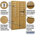 thumbnail image 2 of Salsbury Industries 4C Horizontal Mailbox 14-Door High Unit (51.5"), Double Column, 14 MB1 Doors, 2 PL6'S, Aluminum, Rear Load, Private Access, 2 of 3