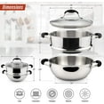 thumbnail image 2 of 18/10 3 Piece Stainless Steel Steamer Cooking Pot & Pan Set with Glass Lid, 2 of 6
