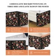 thumbnail image 6 of Watercolor Flowers Wrap Around Bed Skirts for King Bed 16" Drop, Bed Skirt with Adjustable Elastic Belt Dust Ruffle Bed Valance for Bedroom Hotel Luxury Farmhouse Floral Vintage Black Bed Frame Cover, 6 of 7