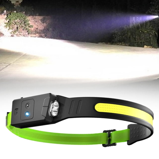 LED Hand Sensor IPX4 USB Rechargeable Comfortable Lightweight Head Lamp Baoblaze COB faro