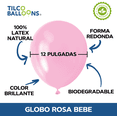 thumbnail image 3 of Globos rosa bebe Tilco Balloons 12 pulgadas 100 pzas Globo de Látex Redondo, 3 of 3