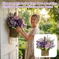 thumbnail image 5 of 16.9in Artificial Hydrangea Hanging Basket, Faux Rattan Planter with Silk Flowers, Porch and Patio Floral Decoration, Outdoor Garden Hanging Ornament, Maintenance-Free Home Decor, 5 of 8