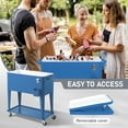thumbnail image 5 of Ktaxon 80 Qt Rolling Ice Chest Cooler Cart Outdoor Trolley with Storage Shelf, Bottle Opener & Cap Collector for 48 Hour Cold Drinks, Navy Blue, 5 of 8