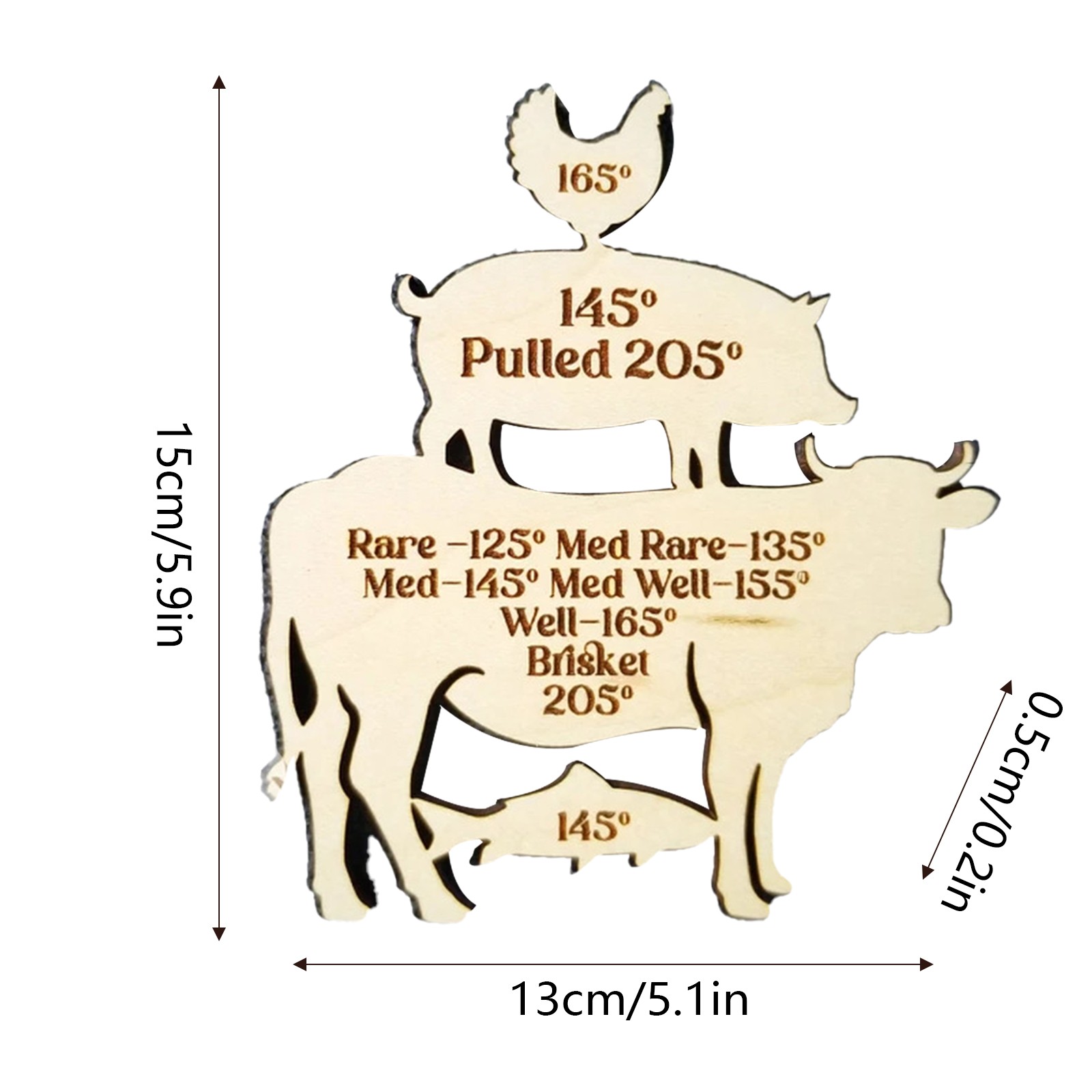 Internal Meat Temperature Guide Magnet Chart 5.5 x 8.5 Inch Beef, Chicken &  Poultry, Fish, Pork Cooking Grill Guide - Magnetic Meat Doneness Chart for