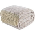 thumbnail image 7 of Soft Sherpa Fleece Blanket with Tassel, Reversible Plush Fluffy Large Blanket, Light Weight Warm Decorative Boho Blanket Cover for Sofa, Couch, Bedroom,Travel(Tassel Khaki,108"x90"), 7 of 7