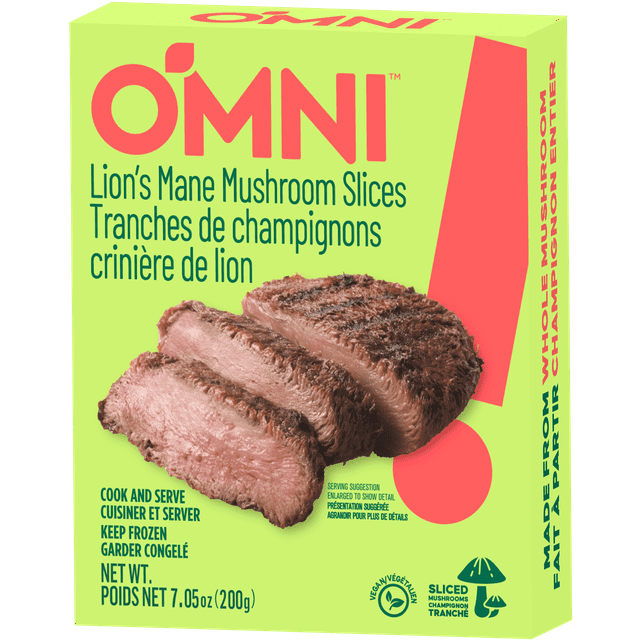 Tranches de champignon crinière de lion Omni, 200 g TRANCHE DE CHAMPIGNON CRINIÈRE DE LION