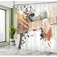 thumbnail image 5 of Ambesonne Rock and Roll Shower Curtain, Man Playing Guitar, 69"Wx70"L, White Multicolor, 5 of 5