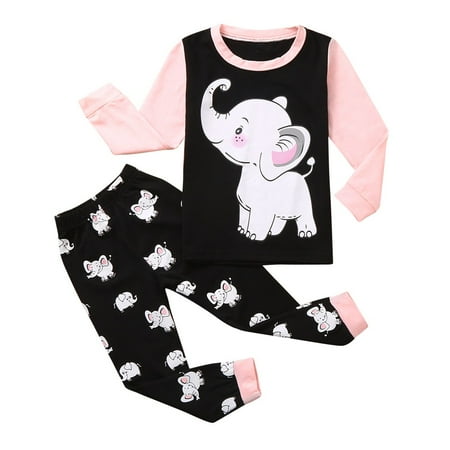 

AIMAOMI Baby Kids Boys Girls Long Sleeve Cartoon Printed Tops+Pants Pajamas Outfit Set H