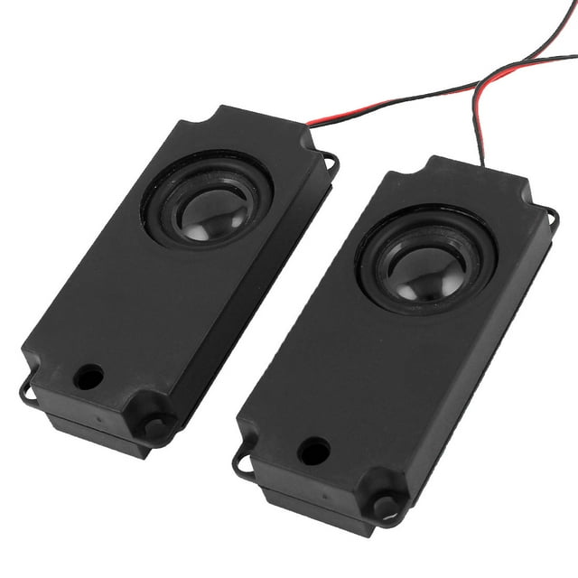 Unique Bargains 8W 8 Ohm Black Plastic Shell Rectangle TV Computer Speaker Loudspeaker 2 Pieces