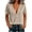 Khaki, variant on Tunics Tops for Women V-Neck Short Sleeve Blouse Studded Detail Shirred Front Summer Top Casual Loose Fit Solid Color Edgy Shirt (Dark Gray,S)
