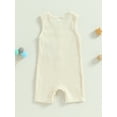 thumbnail image 4 of Wassery Baby Boys Summer Romper Newborn Sleeveless Contrast Color Jumpsuits Infant Ribbed Playsuits, 4 of 8