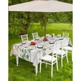 thumbnail image 4 of Fsddascl Spring Flowers Outdoor Tablecloth - 52x70 Inch Rectangle Dining Table Cover, Watercolor Floral Leaves Wooden Grain Waterproof Outdoor Table Cloth with Umbrella Hole & Zipper for Patio, 4 of 7