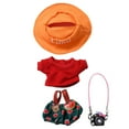 thumbnail image 1 of Conjunto de muñeca arcoíris Camiseta blanca + vaqueros Ropa para bebé Combinación de ropa para muñeca de tela Accesorios desmontables Conjunto de tres piezas Ropa para bebé de 10 cm, 1 of 6