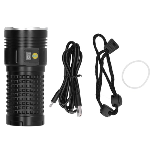 Linterna LED Portátil Recargable - 500 Lúmenes, Impermeable Y Antipolvo, Con Pantalla Y Función Powerbank Para Camping Y Exteriores