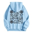 thumbnail image 4 of MHFRRA Suéter Unisex con Capucha, Mangas Largas y Bolsillos, Estampado de Código Qr En Color Liso, para Otoño E Invierno Azul claro, 4 of 4