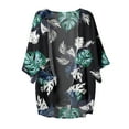 thumbnail image 4 of Kimono Cardigan Green Tropical,Kimono Cardigans for Women Summer Floral Print Puff Sleeve Chiffon Tops Lightweight Loose Cover Up Casual Blouse Tops, 4 of 4