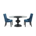 thumbnail image 4 of Grimes 54" Round Glass Top Dining Table in Black Wood, 4 of 5