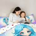 thumbnail image 5 of Feelyou Kawaii Blue Mermaid Twin Bedding Sets 7-Piece for Teen, Dreamy Ocean Princess Bedding Comforter Set, Glitter Fish Scale Reversible Sheet Sets, Ultra Soft Bedroom Decor, 5 of 8
