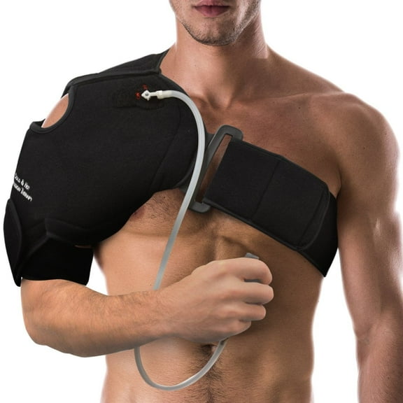 NatraCure Cold / Hot Shoulder Wrap, Shoulder Brace for Pain Relief - Cool or Heating Pad for Rotator Cuff Injuries, Surgery - 6032 (Fits chests up to 50 Inches)