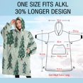thumbnail image 4 of Oversized Wearable Blanket Hoodie,Light Green Christmas Tree Pattern Sherpa Blanket Hoodie with Super Pockets,Super Warm Fuzzy Pullover for Women & Men, 4 of 6