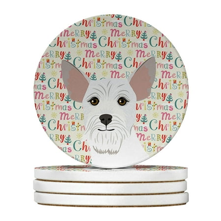 

Schnauzer White #2 Christmas Large Sandstone Coasters Pack of 4 4 in x 4 in