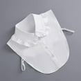 thumbnail image 6 of Municipal Womens Ruffle Fake Collar Peter Pan Collar Half Shirt Blouse Collar Detachable Collar with Bow Tie, 6 of 7