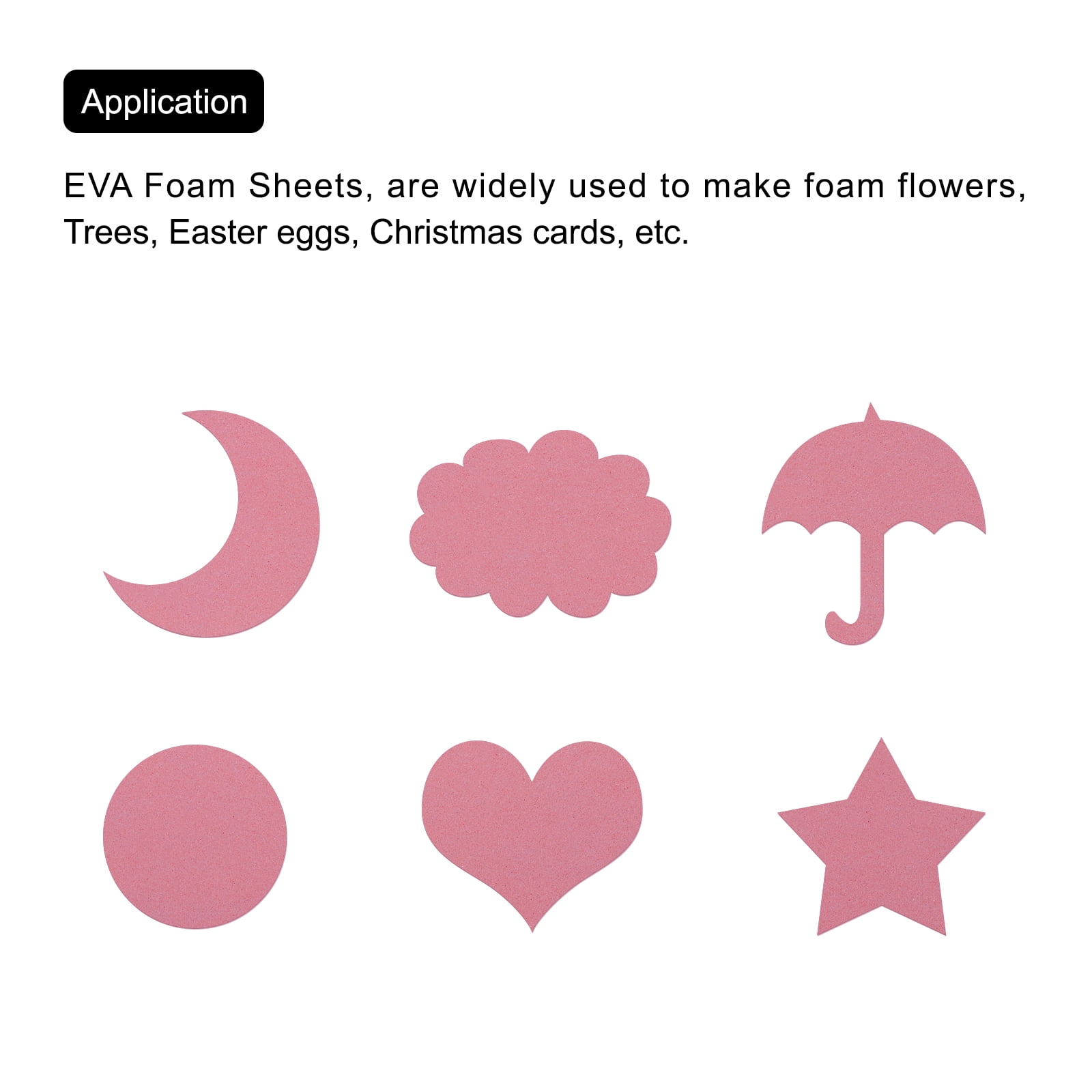 EVA Foam Sheets Pink 19.7 Inch x 35.4 Inch 1mm Thick Crafts Foam Pack of 5