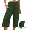 thumbnail image 4 of Drovellove Women's Plus Size High Waisted Wide Leg Pants - Loose Fit Straight Leg Trousers with Elastic Waistband for Casual Beach Vacation or Boho Office Outfits, 4 of 7