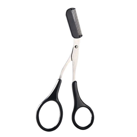 FACEGA Eyebrow Scissors with Comb,Stainless Steel Eyebrow Trimmer,Precision Trimmer for Women,Black