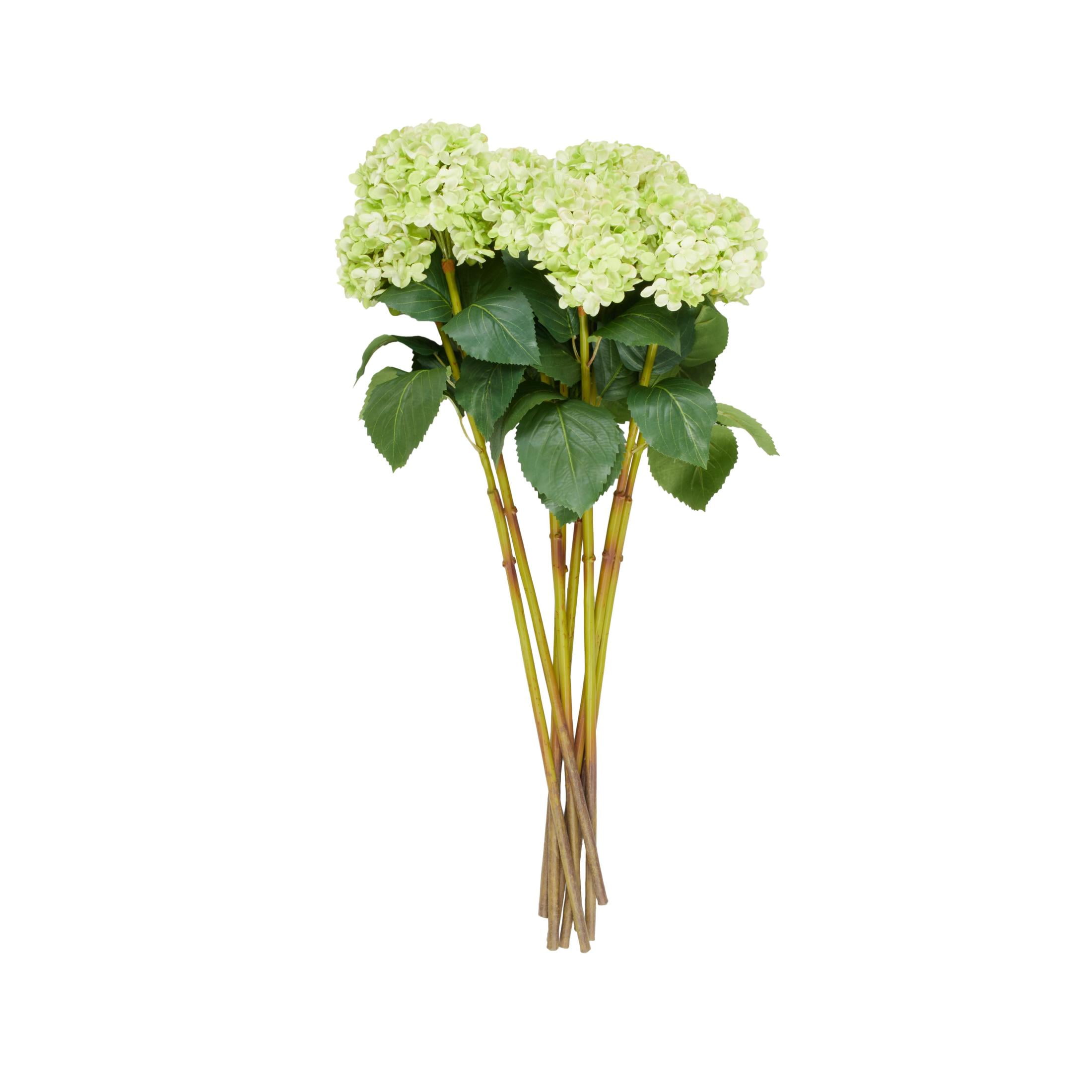 33" Plastic Floral Tall Hydrangea Artificial Flower Stem, by DecMode (8 Count)