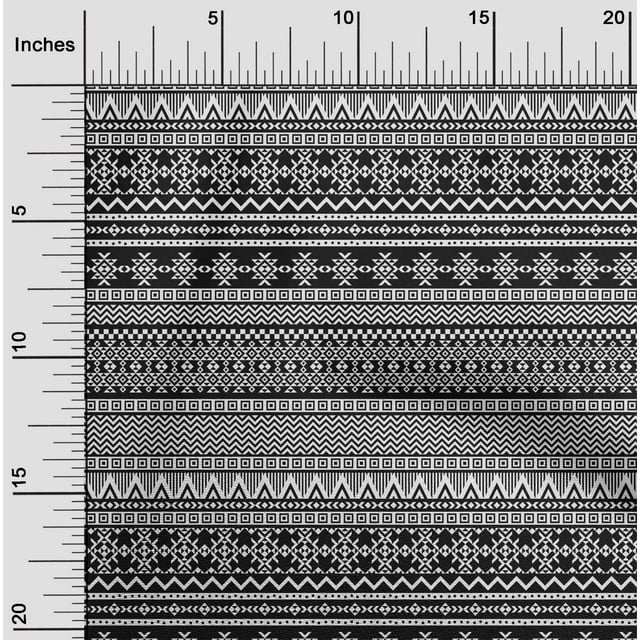 oneOone Polyester Lycra Black Fabric Aztec Tribal Dress Material Fabric Print Fabric By The Yard 56 Inch Wide