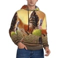 thumbnail image 2 of Xecao Country Farm Morning Rooster Pattern Men's Adult Pullover Hoodie,Hooded Sweatshirt-3X-Large, 2 of 7