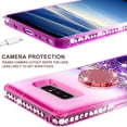 thumbnail image 4 of SOGA Rhinestone Glitter Bling Liquid Floating QuickSand Cute Phone Case Compatible for Samsung Galaxy Note 8 Case with Embedded Metal Ring for Magnetic Car Mounts Include Lanyard - Pink on Purple, 4 of 5